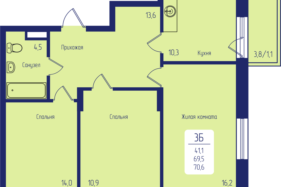 квартира г Красноярск пр-кт Свободный городской округ Красноярск фото 1