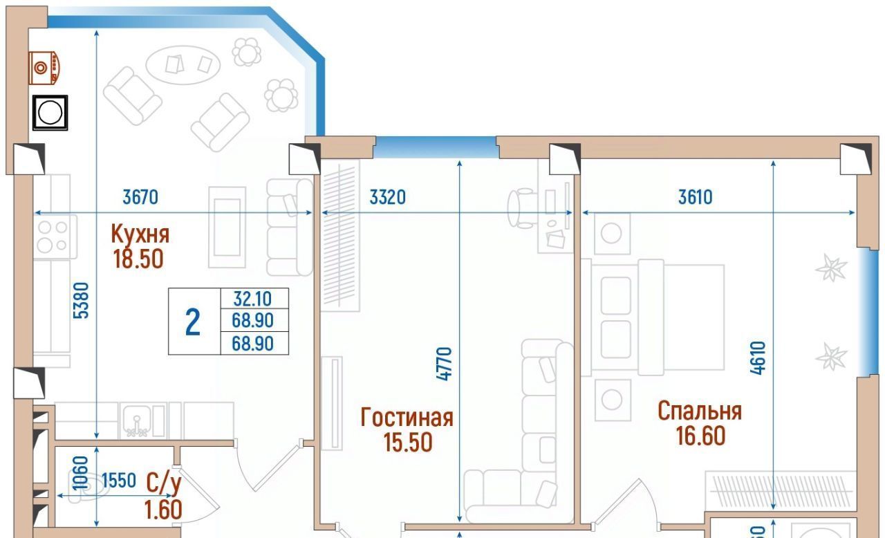 квартира г Ставрополь р-н Промышленный ул 45 Параллель 87 фото 1