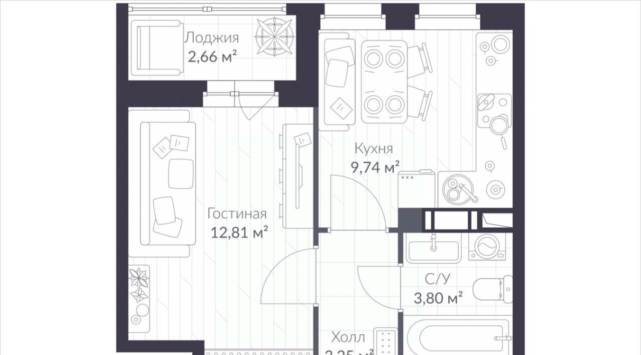 квартира г Санкт-Петербург метро Комендантский Проспект ул Парашютная 79к/1 фото 1