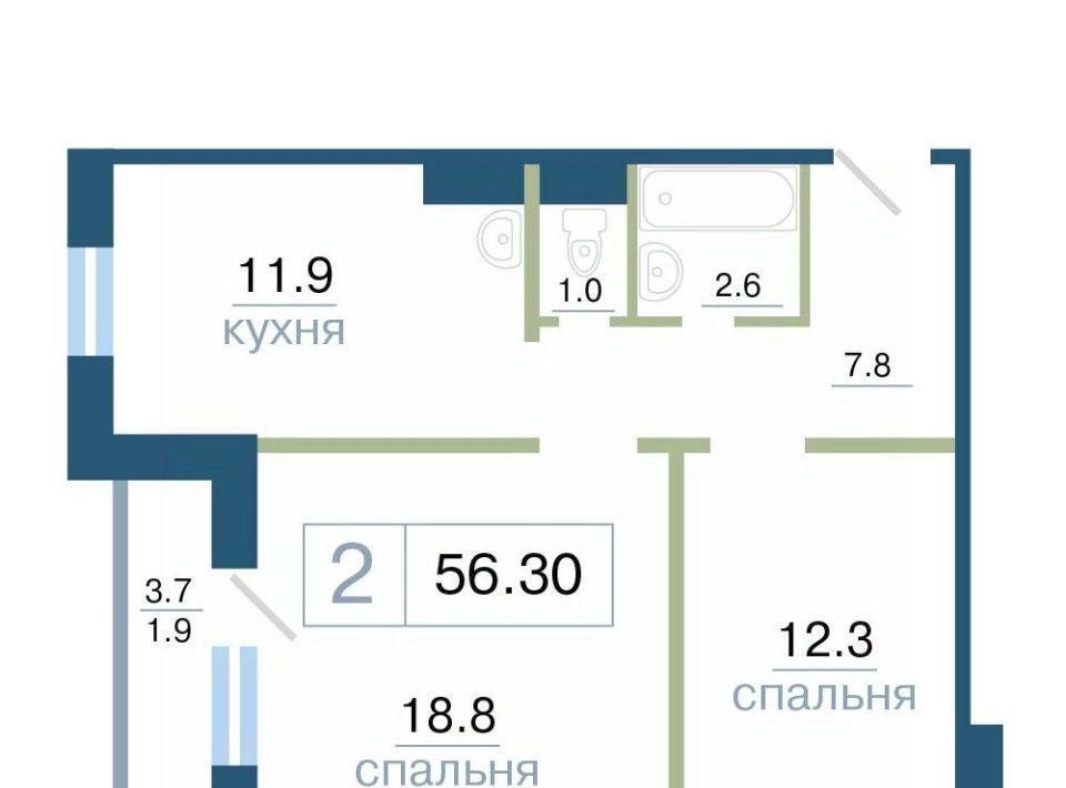 квартира г Красноярск р-н Железнодорожный микрорайон Алексеевка фото 1