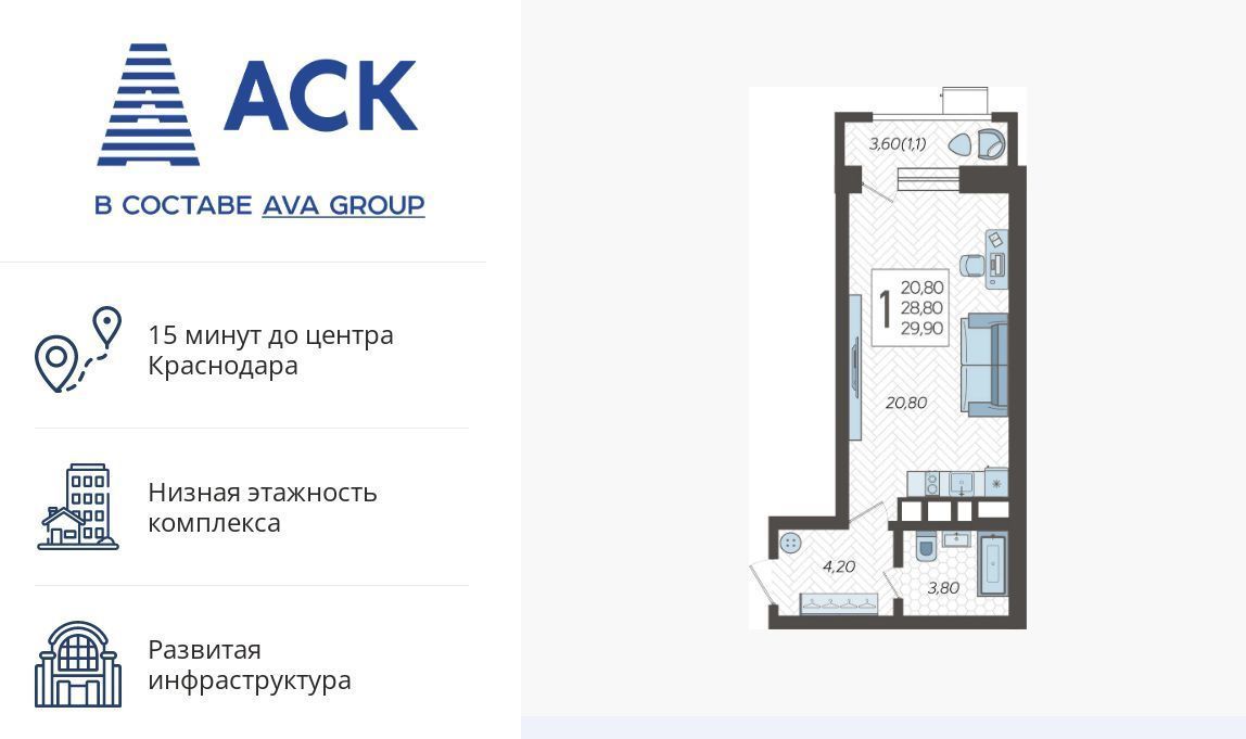 квартира г Краснодар р-н Прикубанский микрорайон 9-й километр ул Ярославская 115/4 фото 1