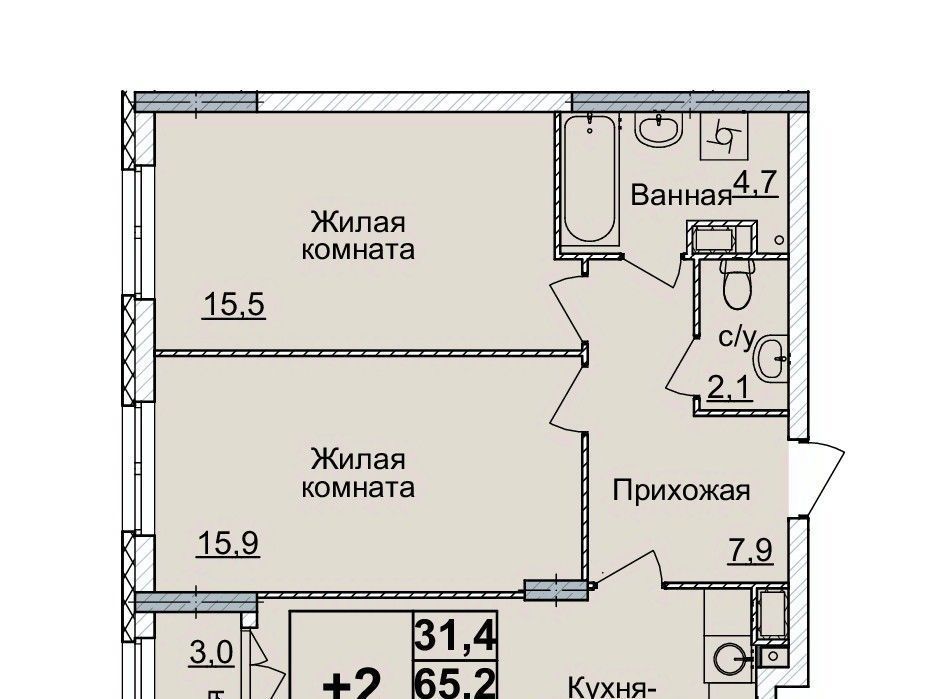 квартира г Нижний Новгород Горьковская ЖК «Горизонты Нижнего» фото 1
