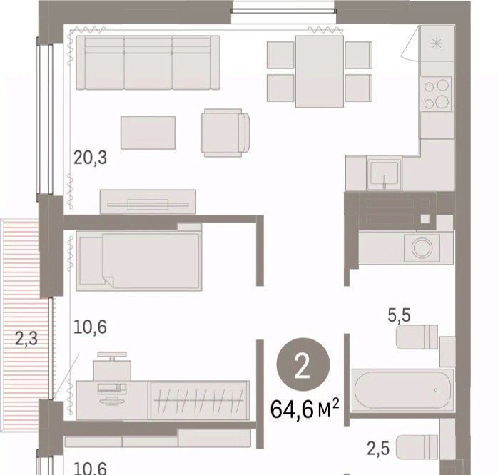 квартира г Тюмень р-н Калининский ул Тимирязева 8к/1 фото 1