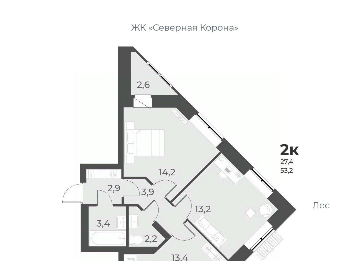 квартира г Новосибирск Заельцовская ул имени генерал-майора Рожкина А.Н. 13 фото 1