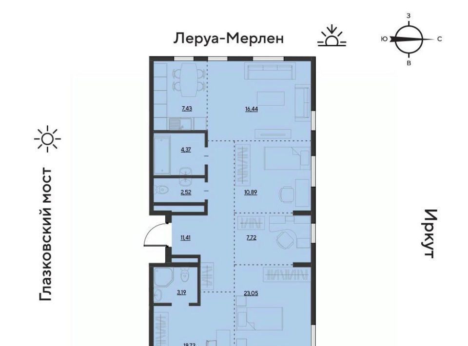 квартира г Иркутск р-н Свердловский ул Набережная Иркута 23 Затон кв-л фото 1