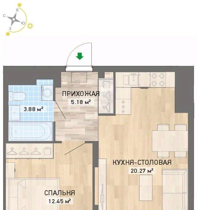 квартира г Екатеринбург Ботаническая Уктус ЖК «Просторы» жилрайон фото 1