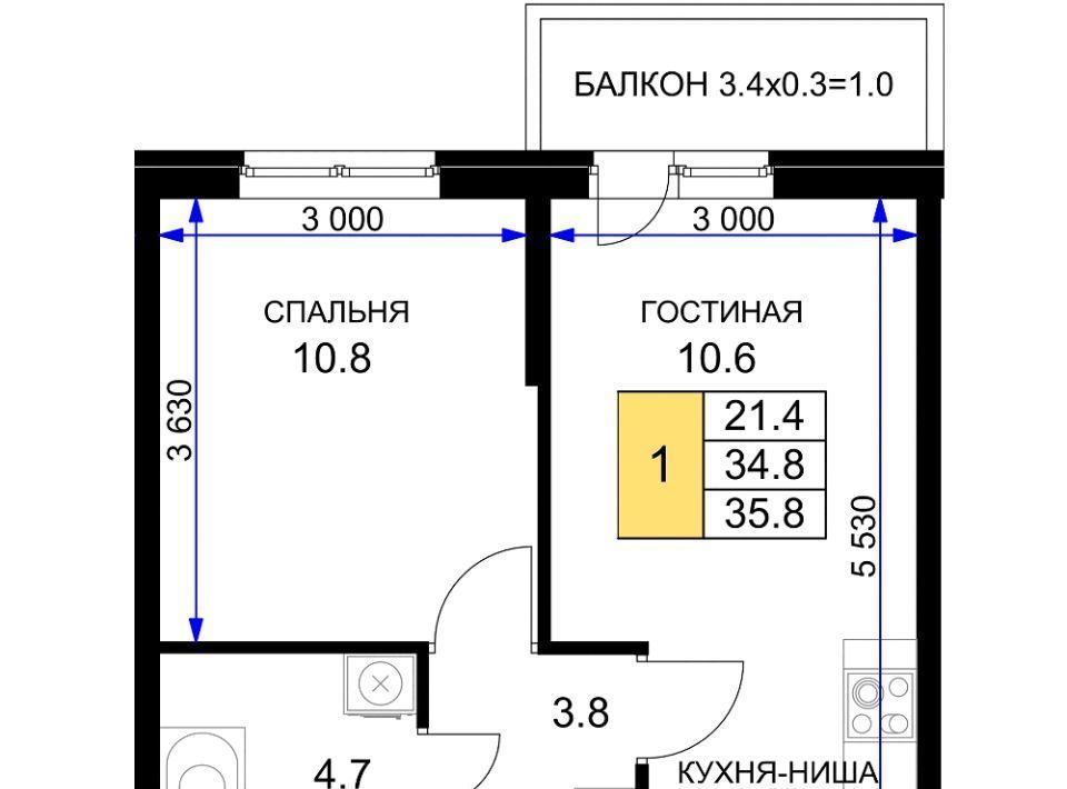 квартира г Краснодар р-н Прикубанский ул им. Героя Ростовского 8 фото 1