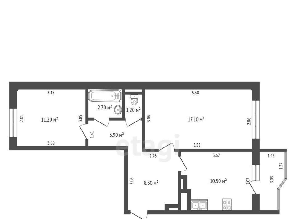 квартира г Кострома ул Даремская 5к/2 фото 19