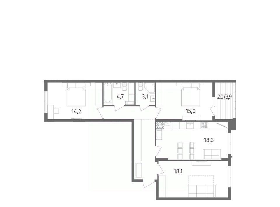 квартира г Калининград р-н Центральный ул Маршала Борзова 109 фото 3