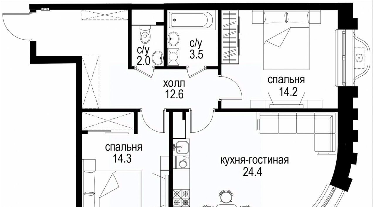 квартира г Москва метро Электрозаводская наб Семеновская 3 фото 1