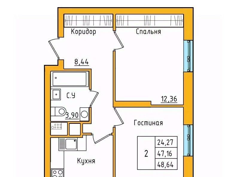 квартира г Уфа р-н Калининский ул Летчика Кобелева 5/1 фото 1