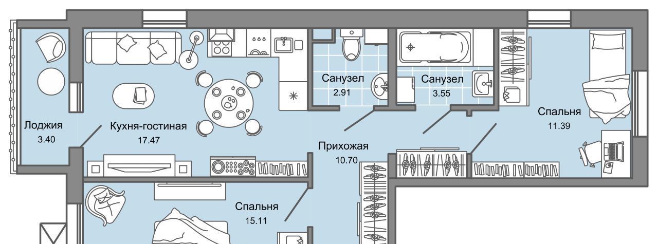 квартира г Ульяновск р-н Заволжский Новый Город ЖК Юлла 10-й кв-л фото 1