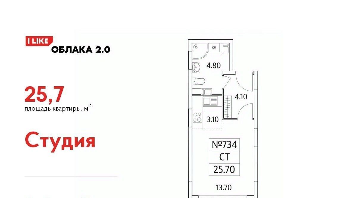 квартира г Люберцы ЖК «Облака 2.0» Жулебино фото 1