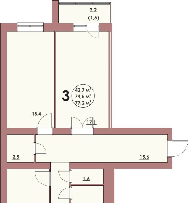 квартира г Волжский 38-й микрорайон ул С.Р. Медведева 41/2 фото 1