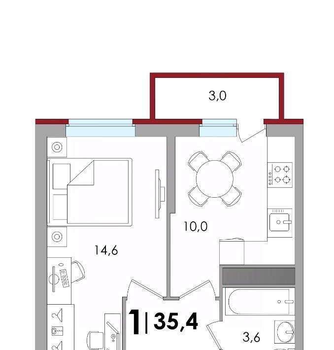 квартира р-н Калининский д Батино ул Сергея Есенина 39 фото 1