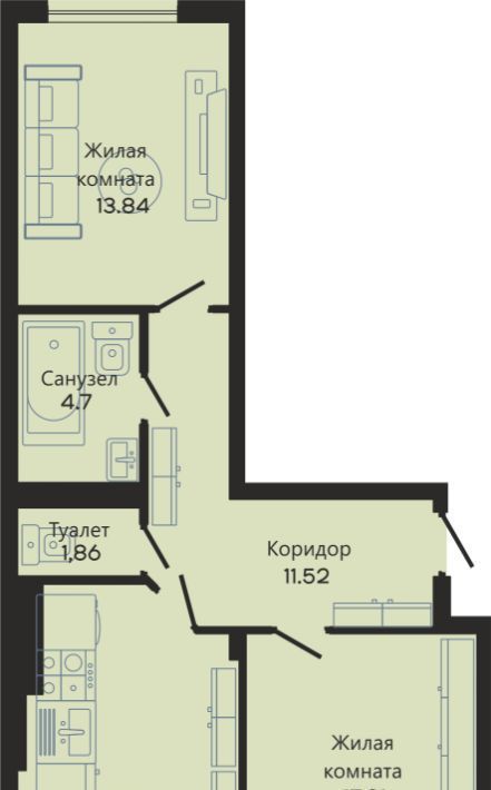 квартира г Калининград р-н Ленинградский ул Закатная 29к/2 фото 1