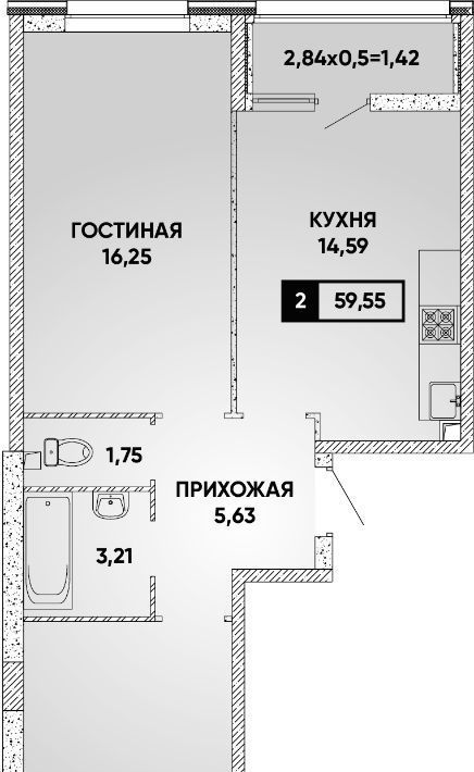 квартира г Краснодар р-н Прикубанский ЖК Архитектор фото 1