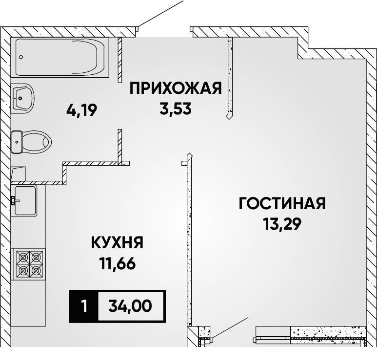 квартира г Краснодар р-н Прикубанский ул им. Петра Феленкова фото 1