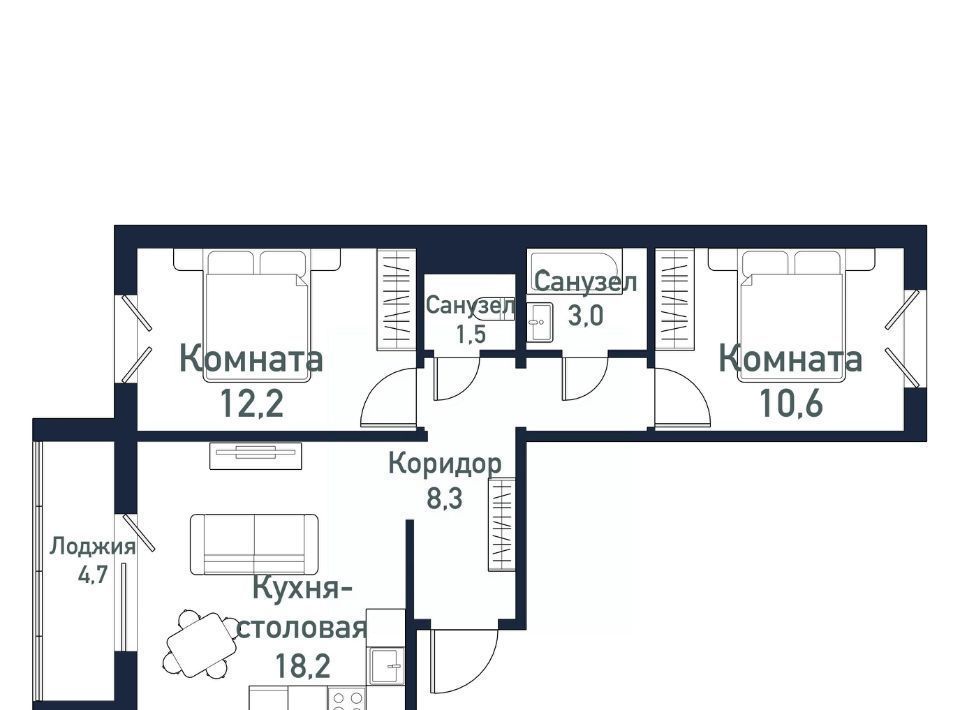 квартира р-н Сосновский п Западный микрорайон «Просторы» Кременкульское с/пос фото 1