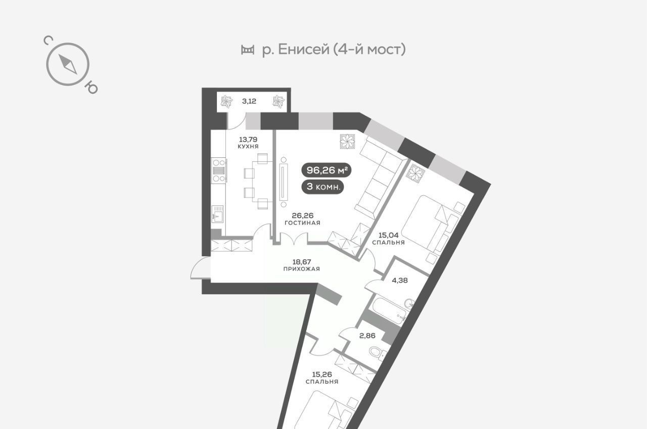 квартира г Красноярск р-н Октябрьский 7, Академгородок мкр фото 1