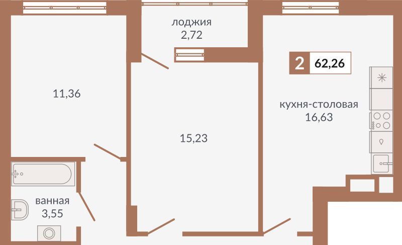 квартира г Екатеринбург ВИЗ ЖК «Видный» Площадь 1905 года, жилрайон фото 1