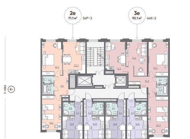 квартира г Санкт-Петербург метро Улица Дыбенко наб Октябрьская 57к/3 фото 2