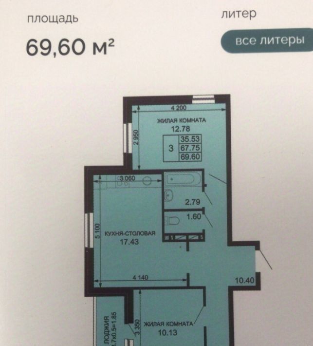 квартира г Краснодар р-н Прикубанский ЖК «Новые сезоны» фото 14