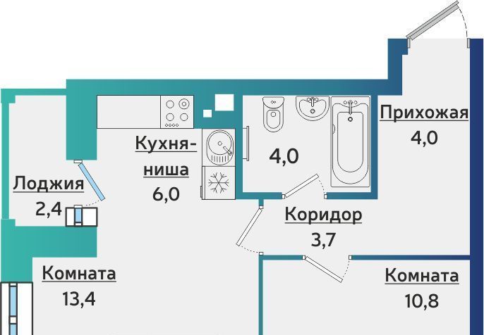 квартира г Ижевск р-н Индустриальный 10-й микрорайон Культбаза ЖК Васнецово 1 жилрайон фото 1