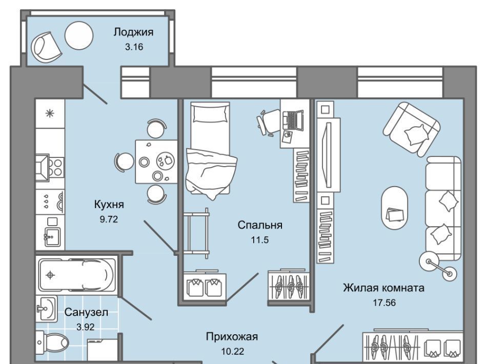 квартира г Ульяновск р-н Заволжский Новый Город ЖК Центрополис 4 Центральный кв-л фото 1