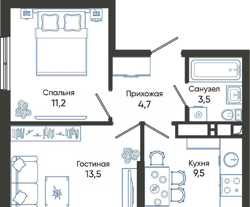 квартира г Новороссийск р-н Центральный ЖК Облака 2 фото 1