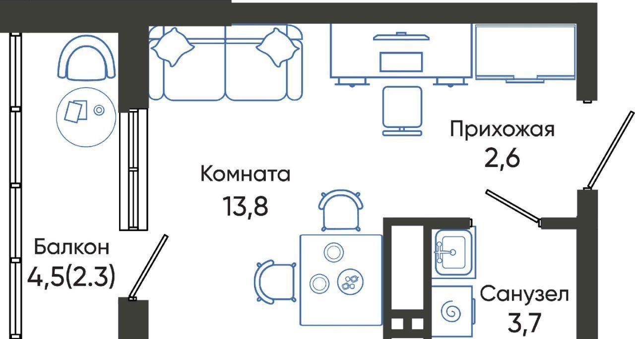 квартира г Новороссийск р-н Центральный ЖК Облака 2 фото 1