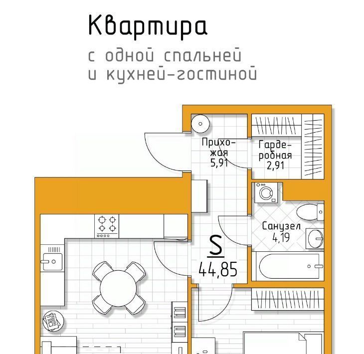 квартира р-н Ленинский п Молодежный 5 Баллов жилой комплекс, Тула фото 1