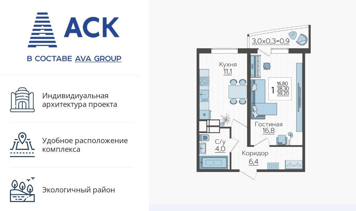 квартира г Краснодар р-н Прикубанский ул Садовое кольцо 3 ЖК «Зеленодар» фото 1