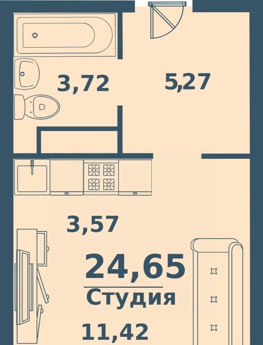 квартира г Ульяновск р-н Железнодорожный Киндяковка ЖК «Заря» фото 1