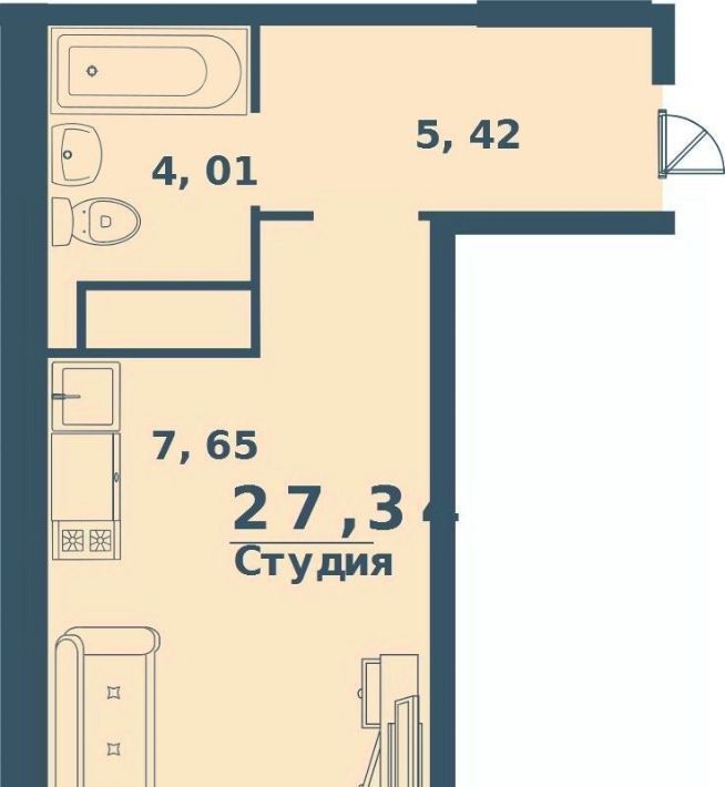 квартира г Ульяновск р-н Ленинский Север ЖК «Юность» фото 1