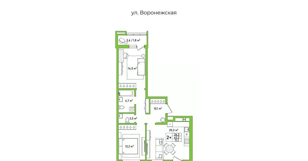 квартира г Хабаровск р-н Железнодорожный Большая-Вяземская кв-л фото 1