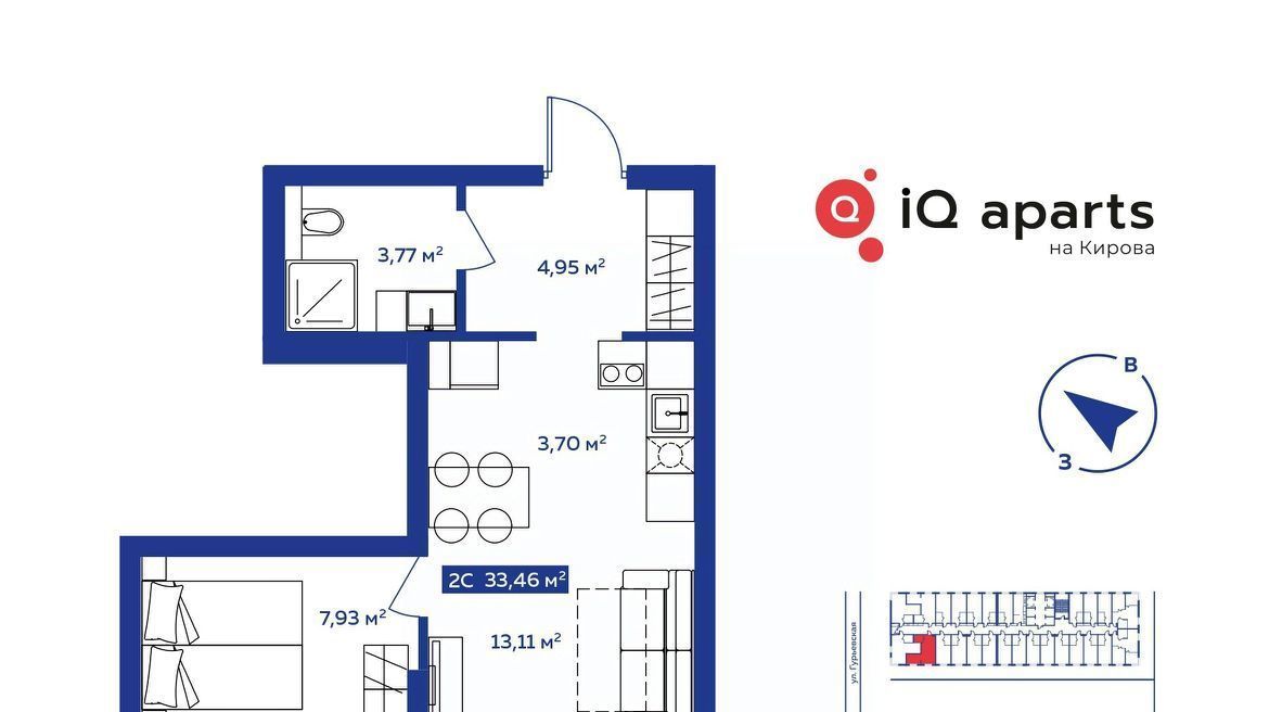 квартира г Новосибирск Октябрьская ул Кирова 113к/3 фото 1