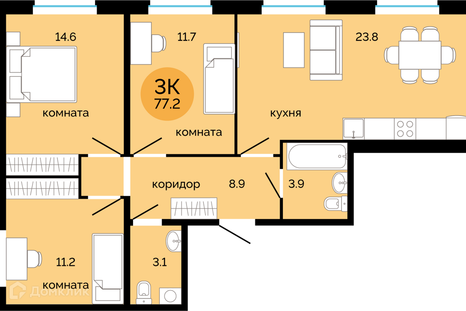 квартира г Пермь ул Яблочкова 5к/5 городской округ Пермь фото 1