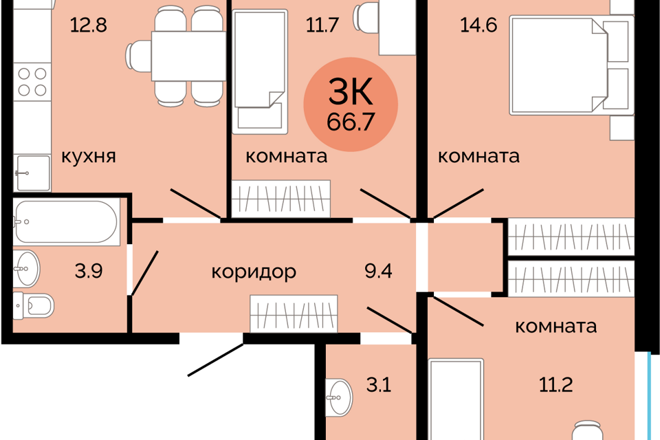 квартира г Пермь ул Яблочкова 5к/5 городской округ Пермь фото 1