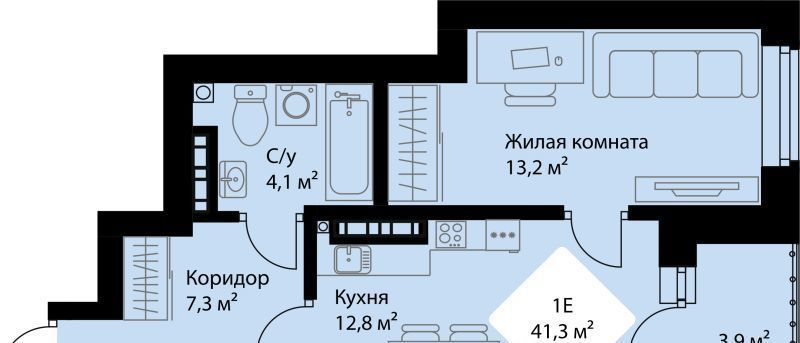 квартира г Екатеринбург Эльмаш ЖК Веер Парк Проспект Космонавтов, жилрайон фото 1