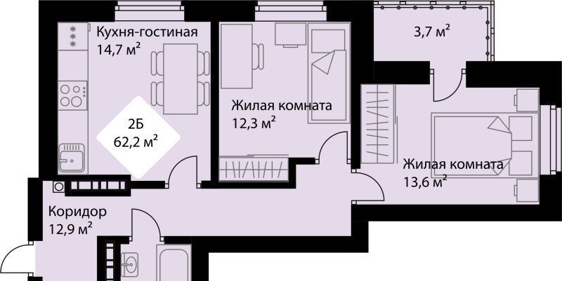 квартира г Екатеринбург Эльмаш ЖК Веер Парк Проспект Космонавтов, жилрайон фото 1