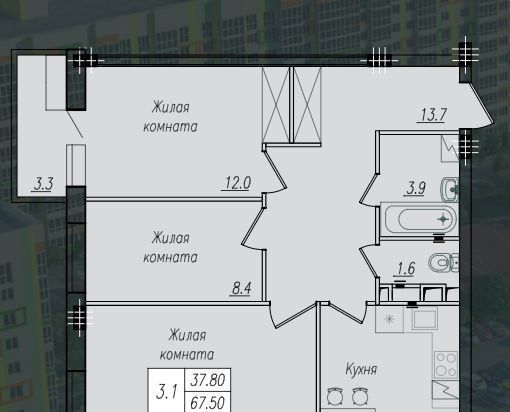 квартира г Курск р-н Сеймский ул Энгельса 154г фото 1