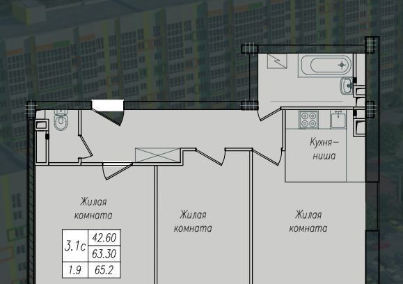 квартира г Курск р-н Сеймский ул Энгельса 154г фото 1