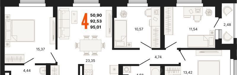 квартира г Екатеринбург Динамо ул Владимира Высоцкого 7/4 фото 1