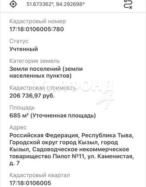 земля г Кызыл городской округ Кызыл, Левобережные дачи фото 1