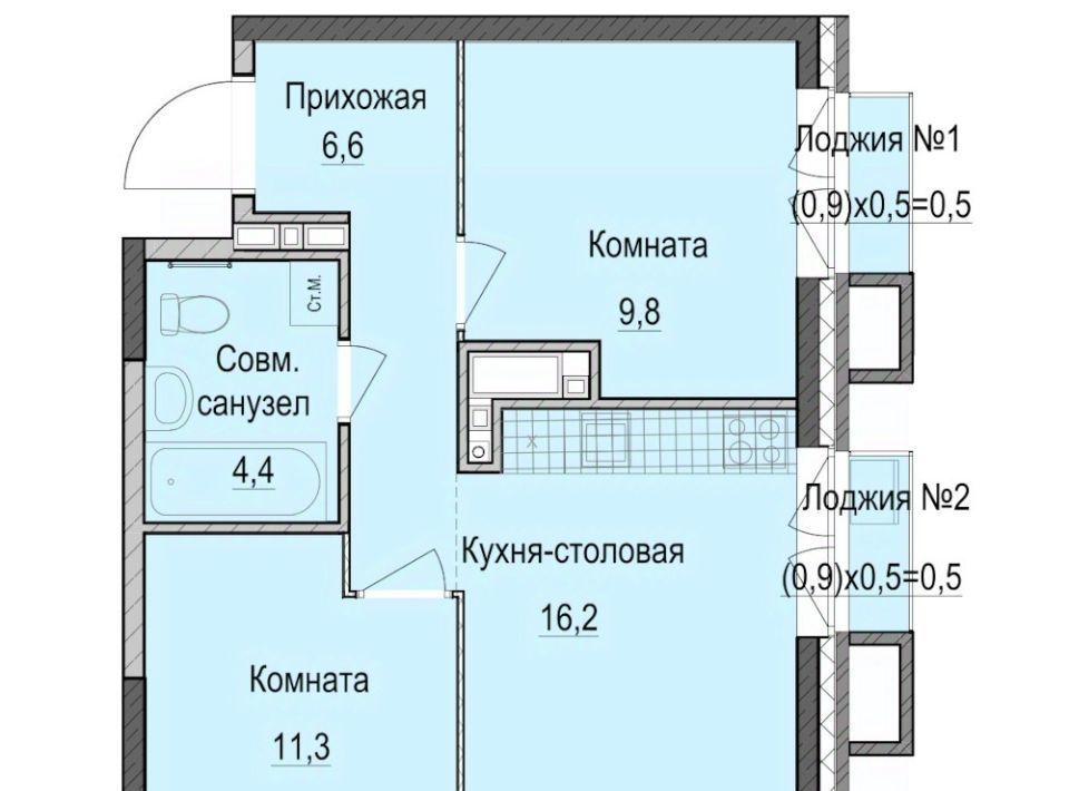 квартира г Казань ЖК «Ферма-2» Проспект Победы, жилмассив фото 1