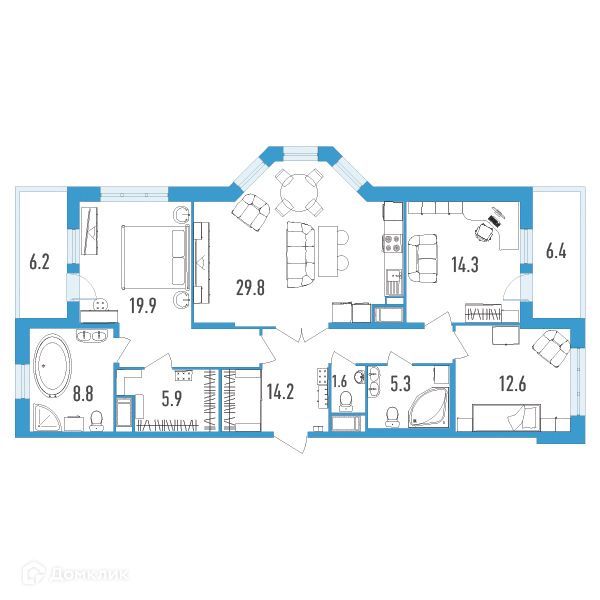 квартира г Санкт-Петербург б-р Головнина 3к/1 Василеостровский район фото 1