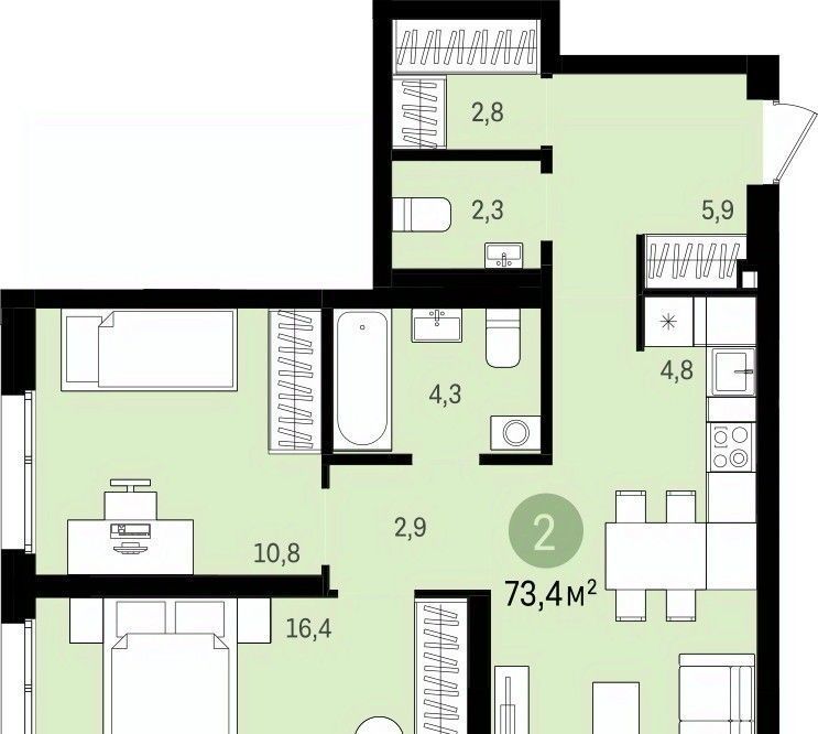квартира г Новосибирск Заельцовская ул Аэропорт 88 фото 1