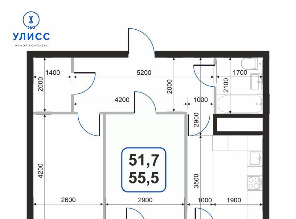 квартира г Владивосток р-н Первомайский ЖК «УЛИСС 360» 1 фото 2