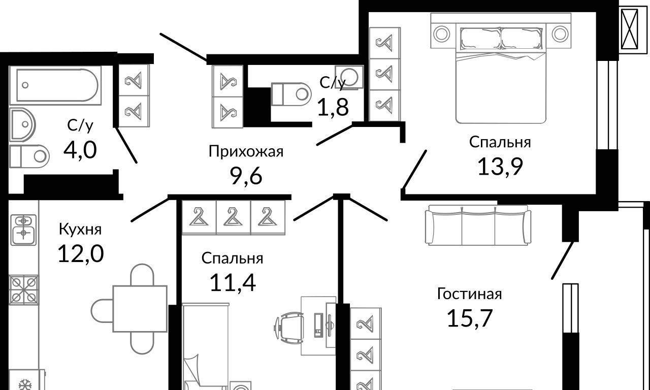 квартира г Краснодар р-н Прикубанский ЖК «Отражение» фото 1